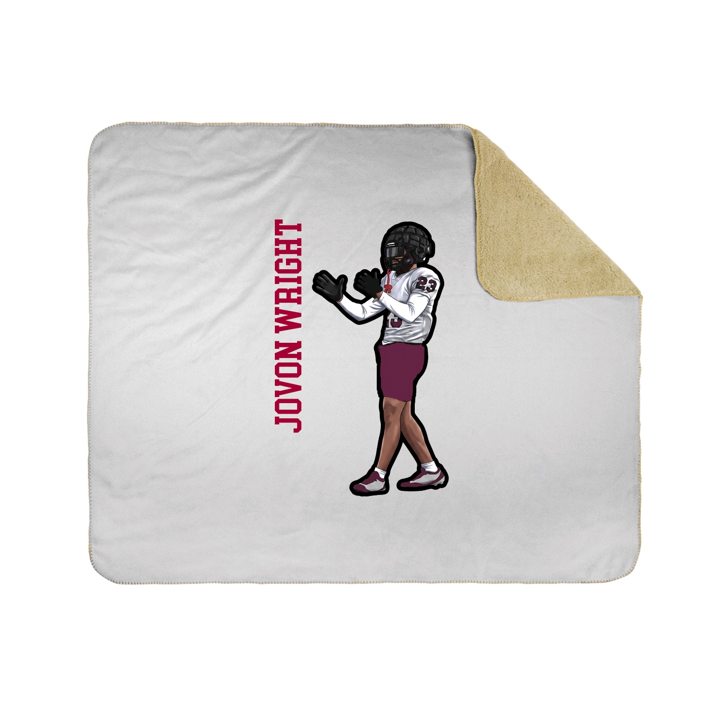 Throw Blanket — Name Vertical in White