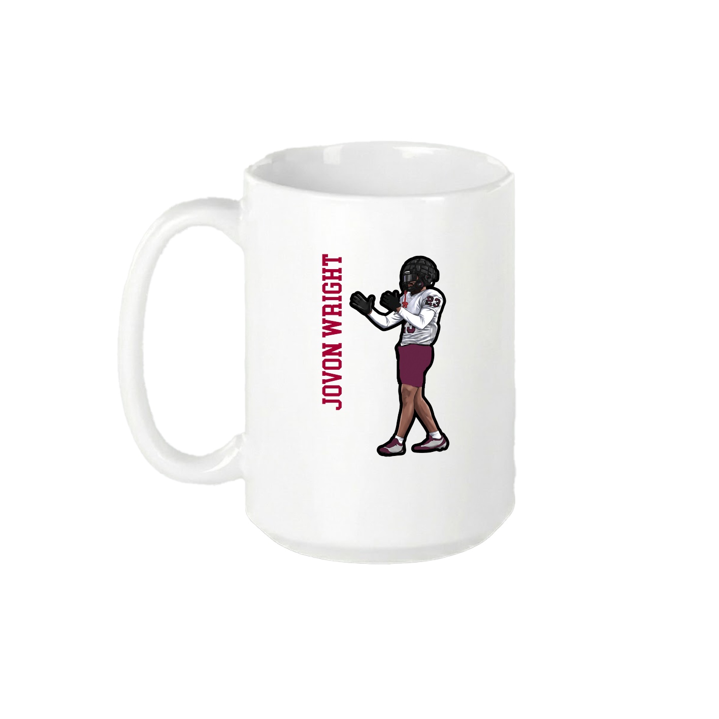 15oz Coffee Mug — Name Vertical in White