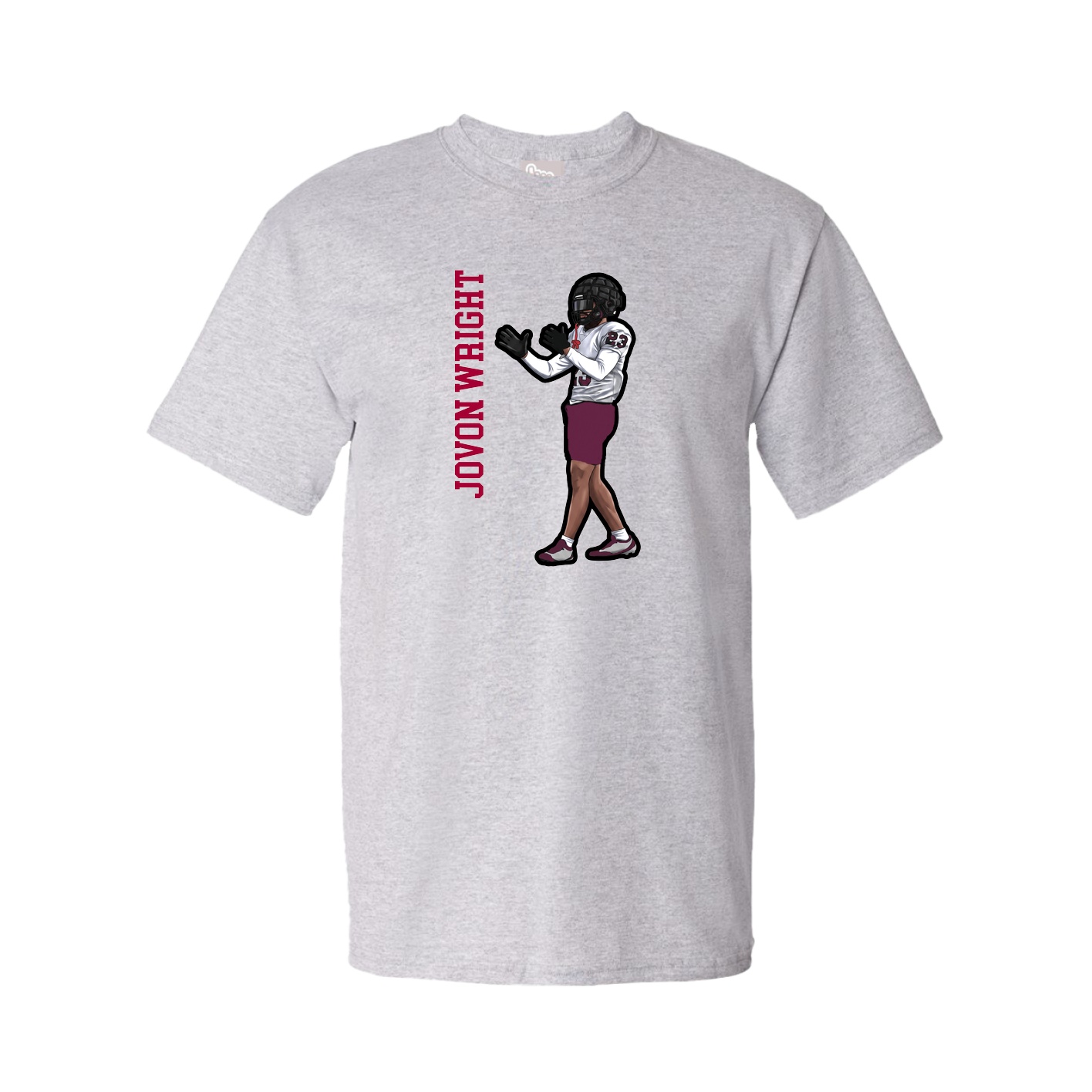 Tee — Name Vertical in Grey