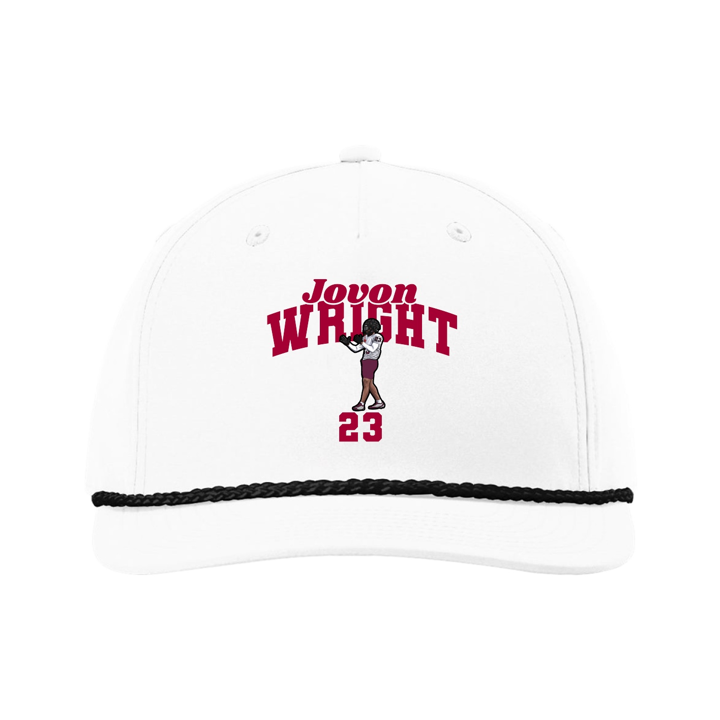 Five-Panel Classic Rope Cap — Signature Arch in White