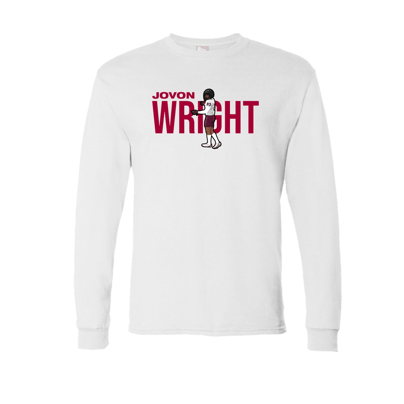 Long Sleeve Tee — Player Name in White