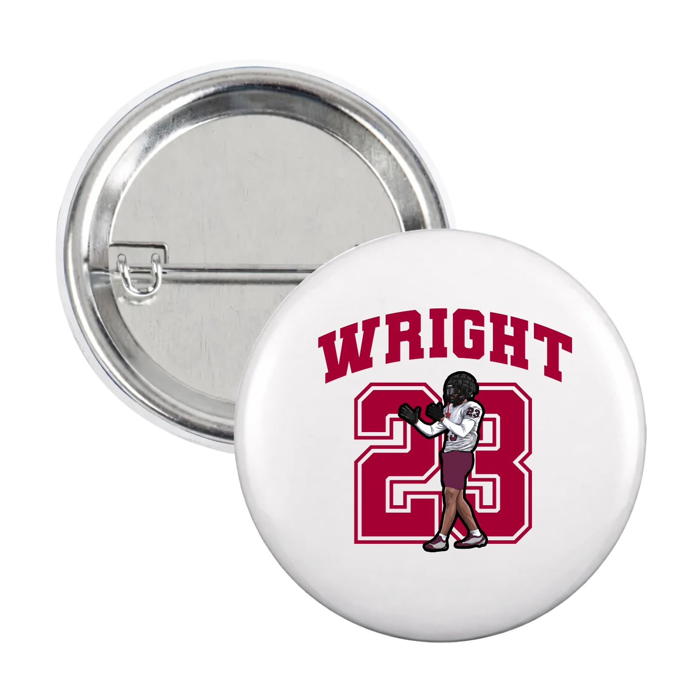 Game Day Button — Number in White