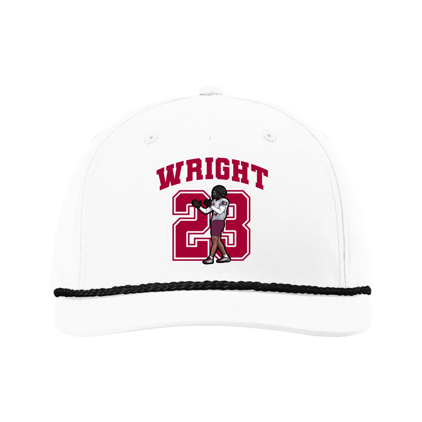 Five-Panel Classic Rope Cap — Number in White