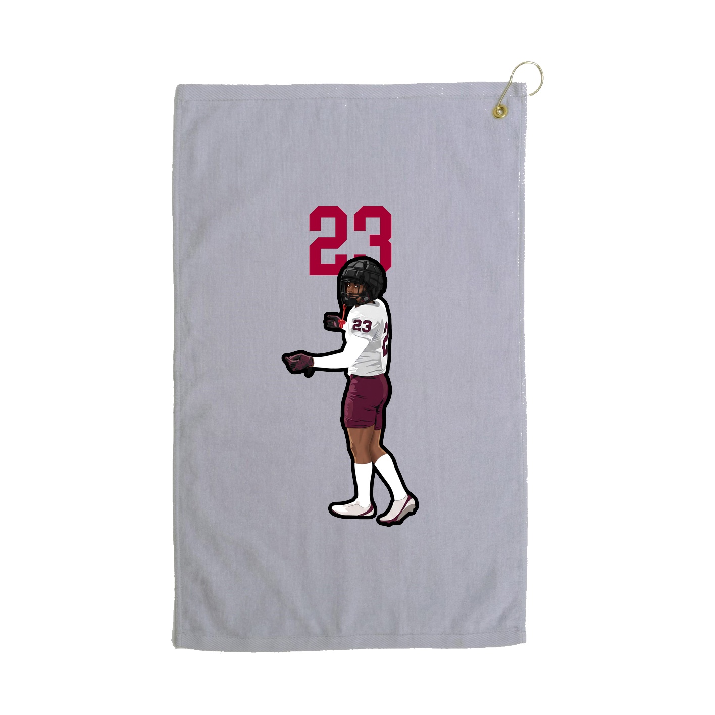 Golf Towel — Number Top in Grey