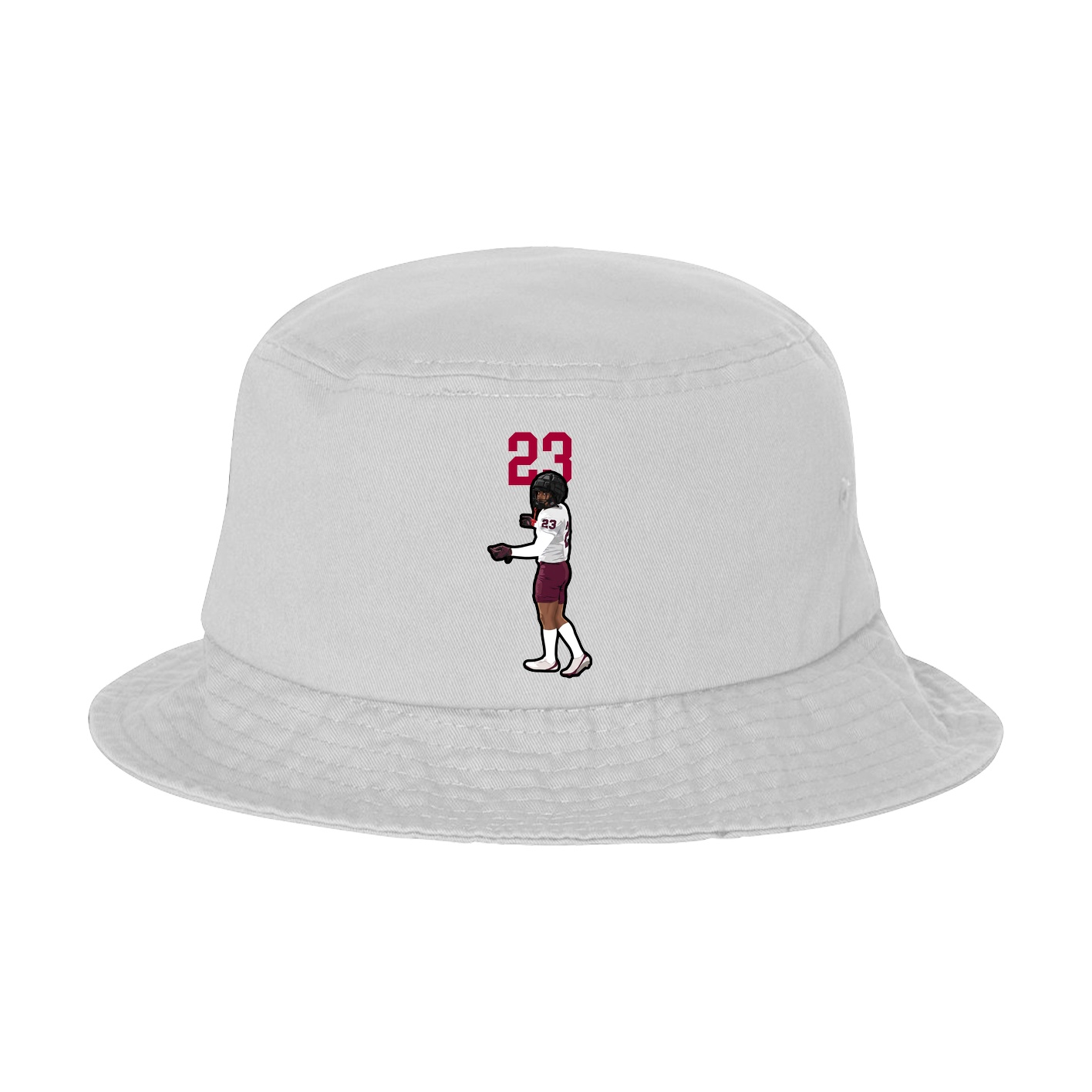 Bucket Cap — Number Top in White