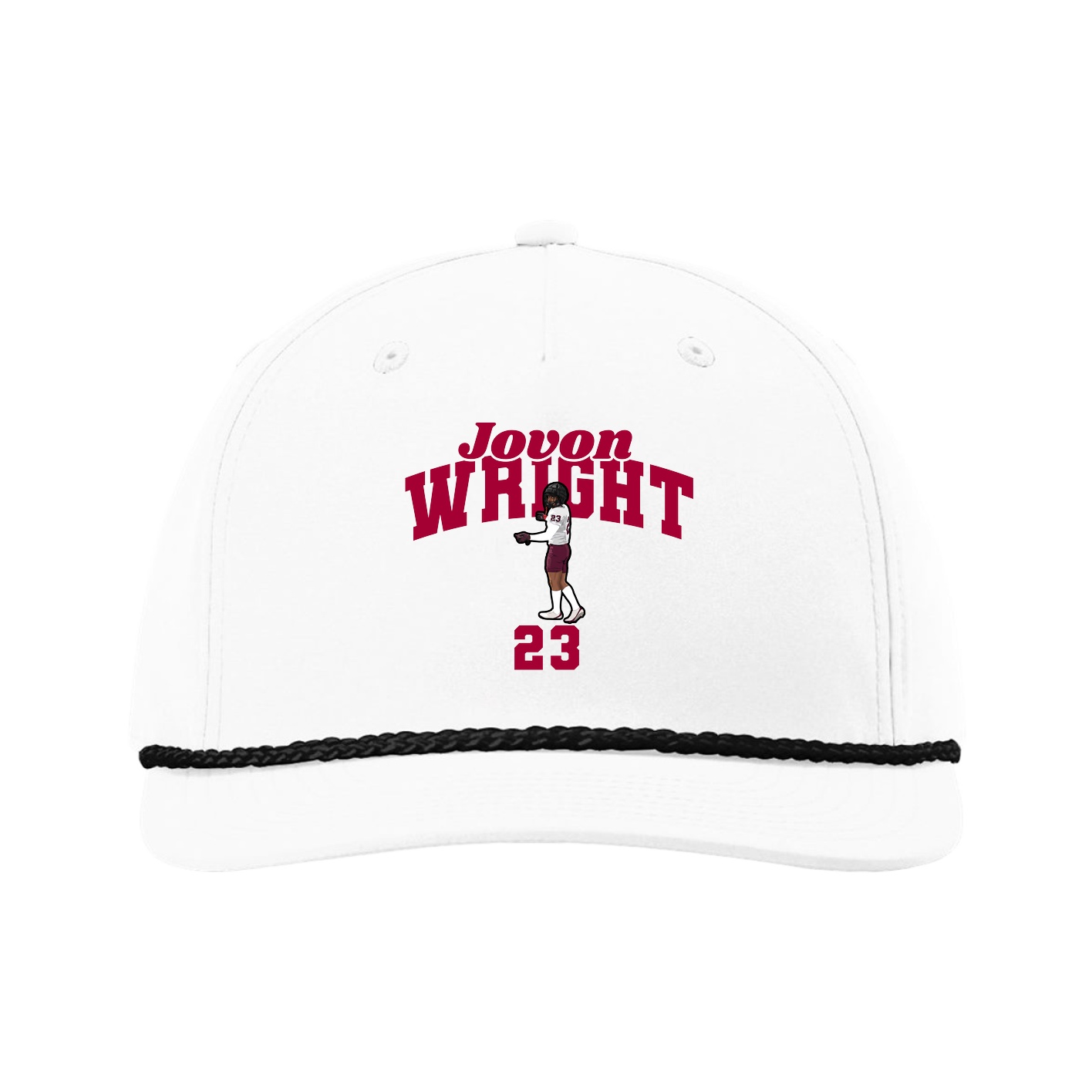 Five-Panel Classic Rope Cap — Signature Arch in White