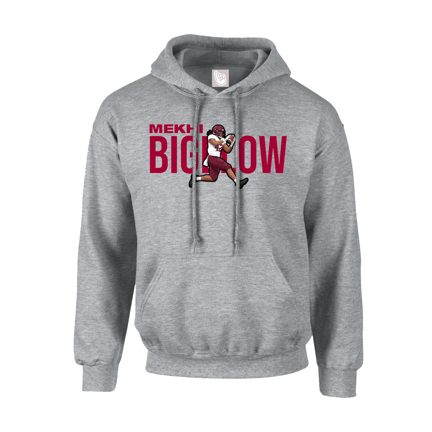 Youth Hoodie — Player Name in Grey