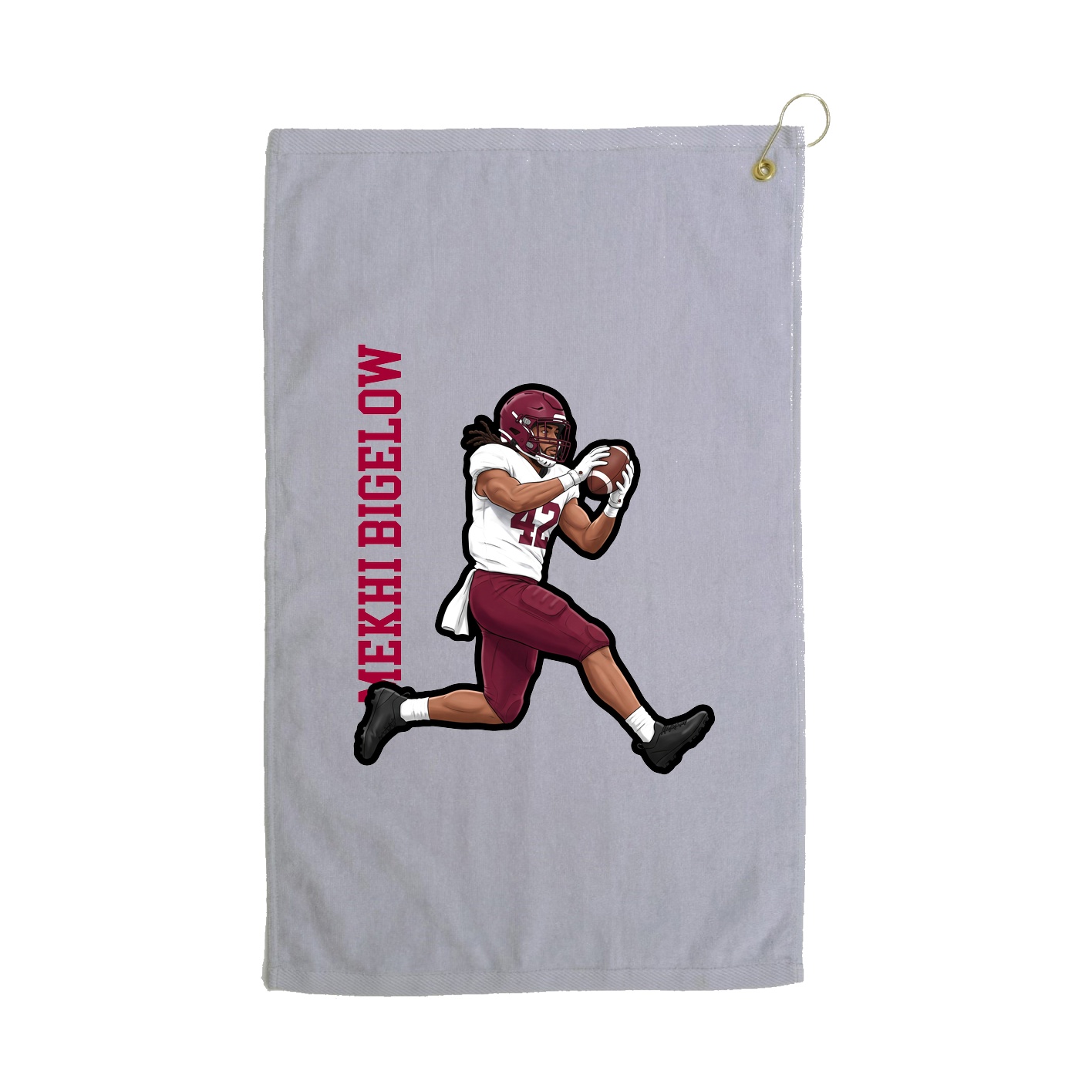 Golf Towel — Name Vertical in Grey