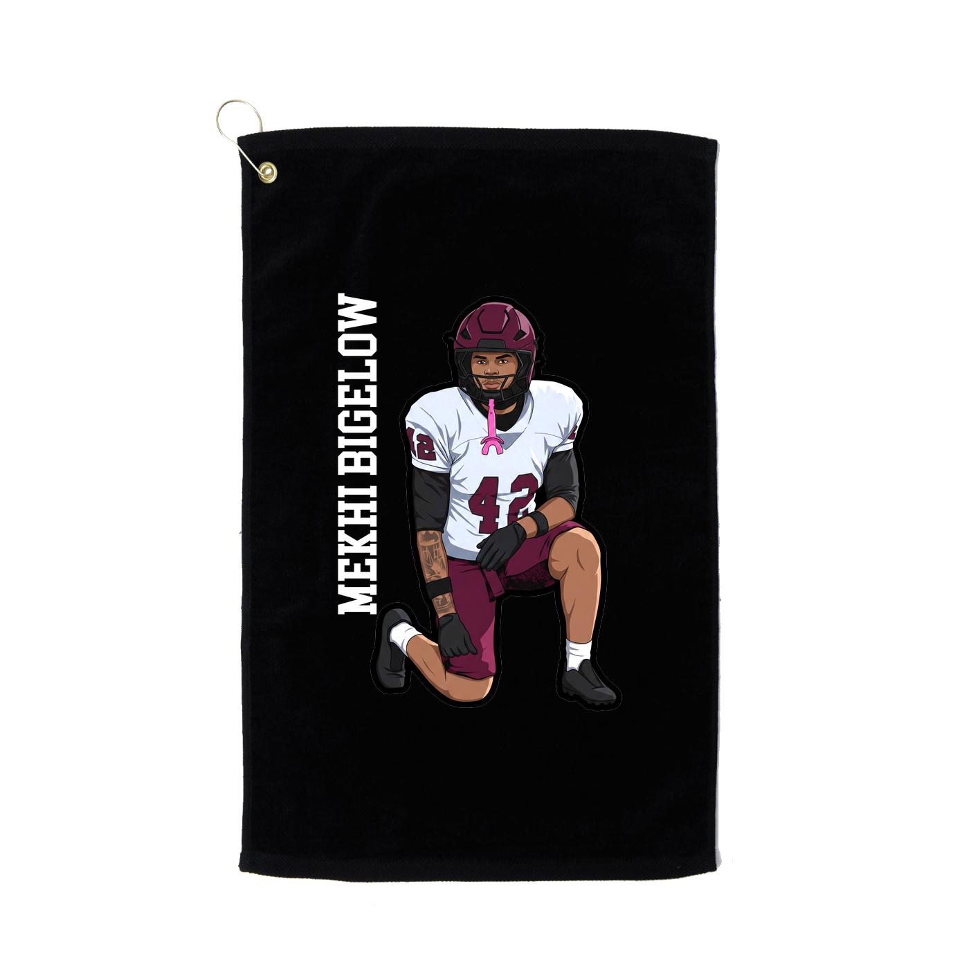 Golf Towel — Name Vertical in Black