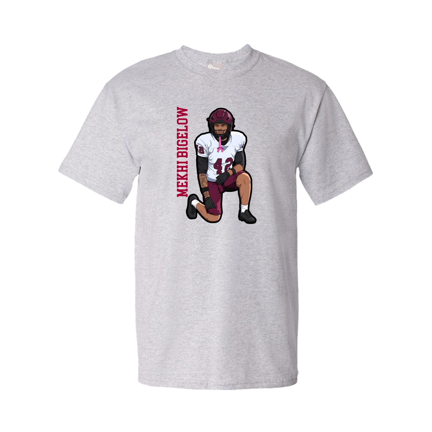 Youth Tee — Name Vertical in Grey