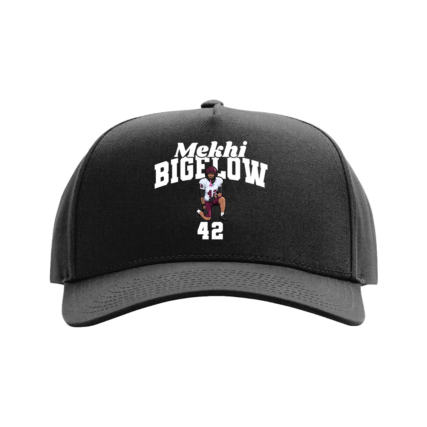 Full Fabric Five-Panel Champ Cap — Signature Arch in Black