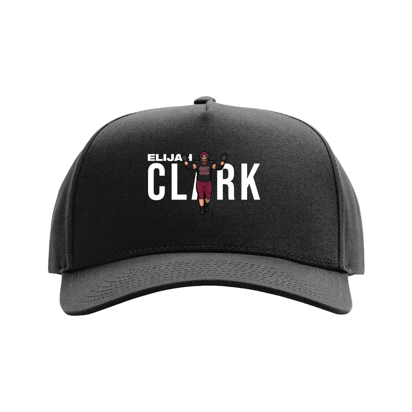 Full Fabric Five-Panel Champ Cap — Player Name in Black