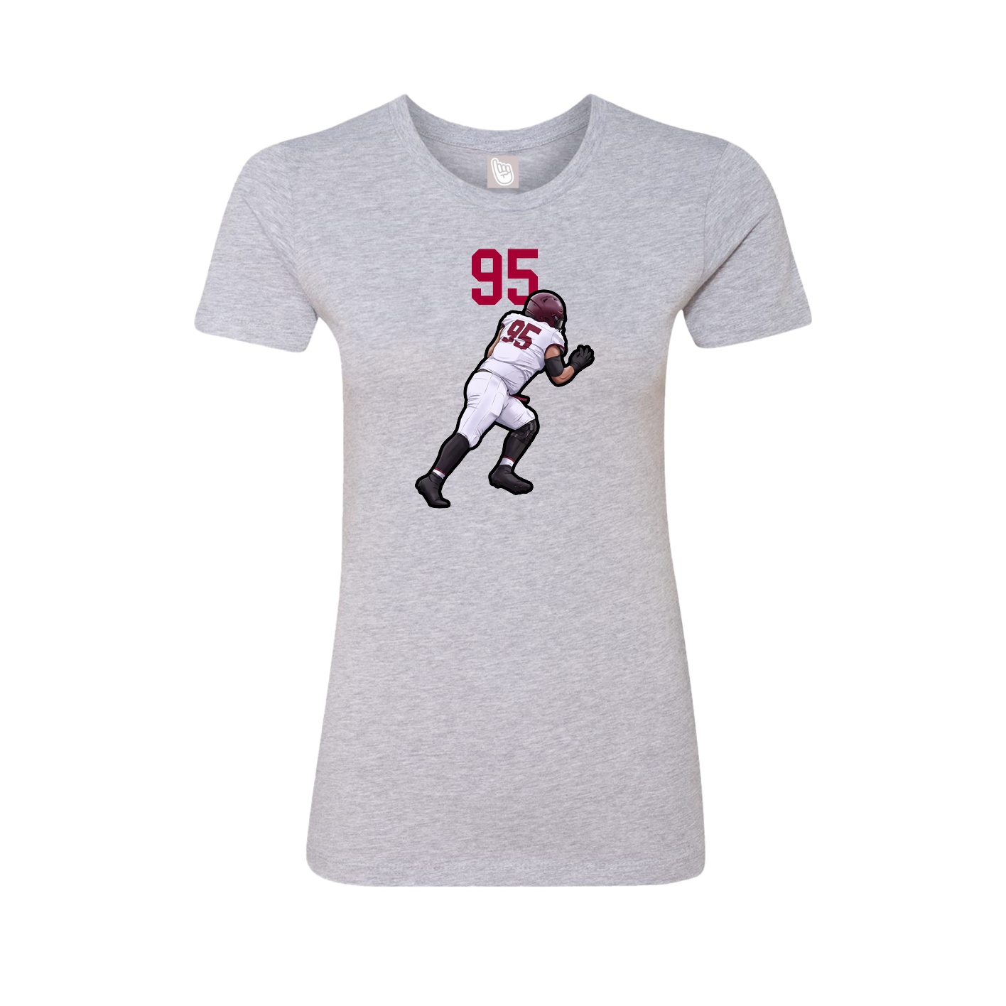 Fitted Women's Tee — Number Top in Grey