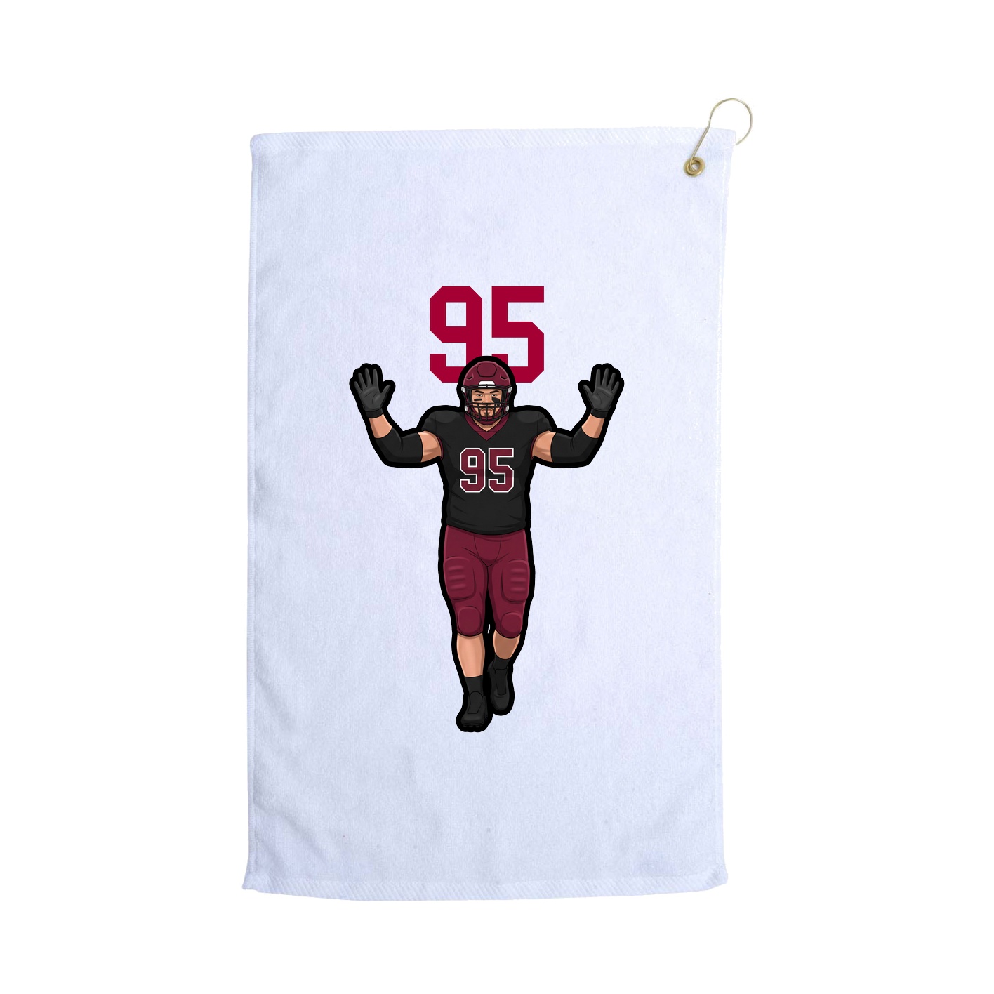 Golf Towel — Number Top in White