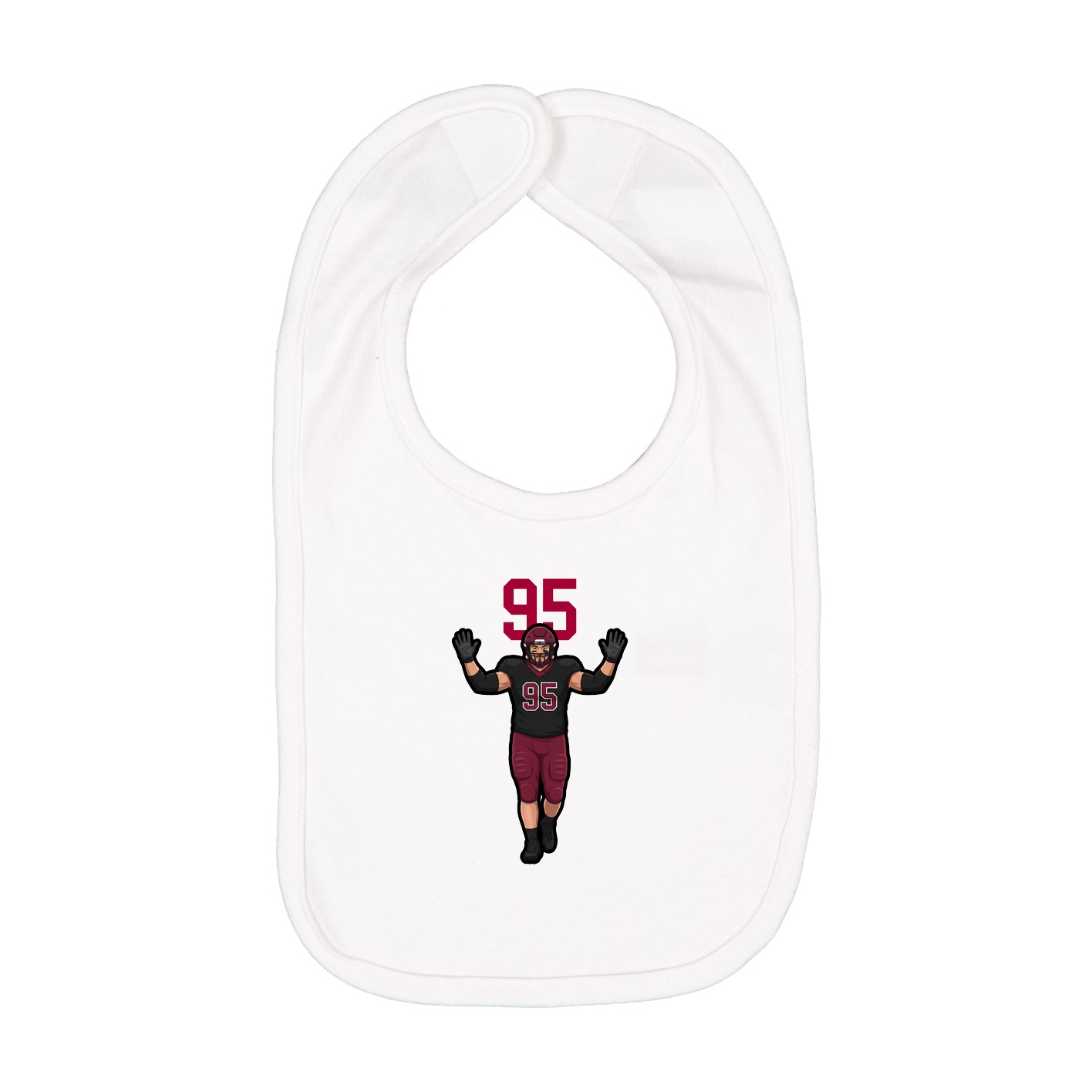 Infant Bib — Number Top in White