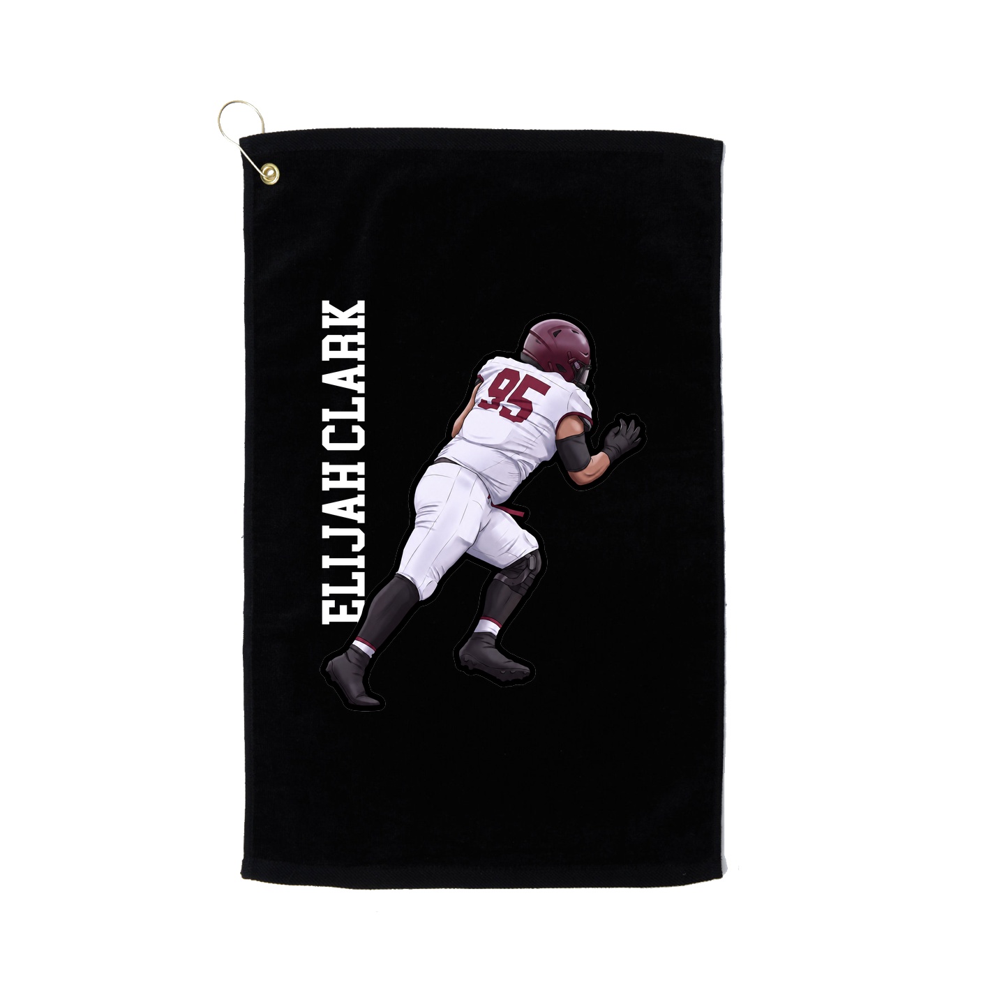 Golf Towel — Name Vertical in Black