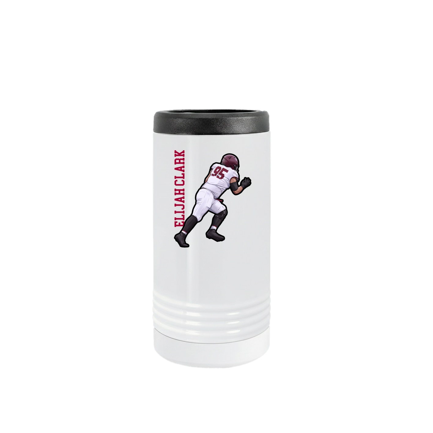 Slim Beverage Holder — Name Vertical in White