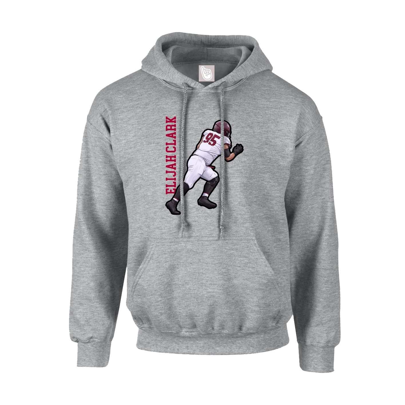 Hoodie — Name Vertical in Grey
