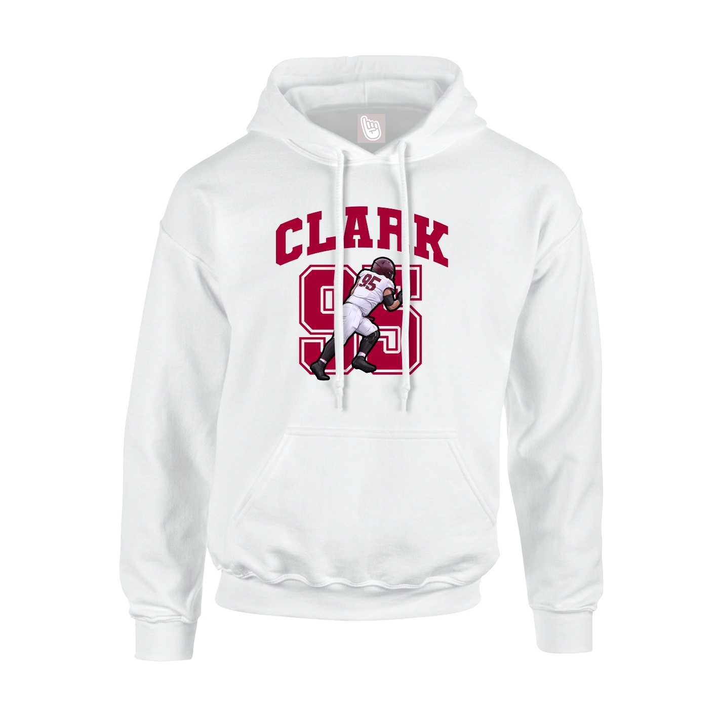 Youth Hoodie — Number in White