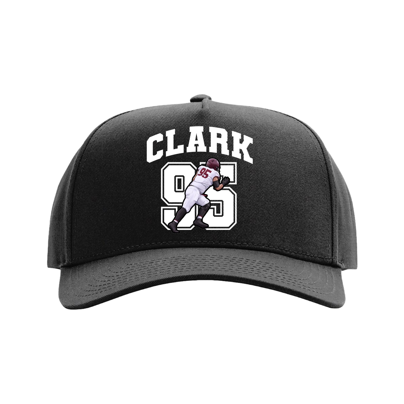 Full Fabric Five-Panel Champ Cap — Number in Black