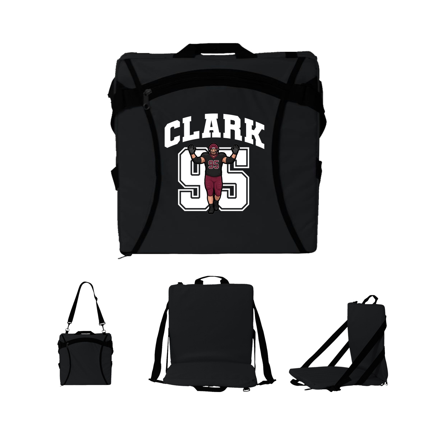 Folding Stadium Seat — Number in Black