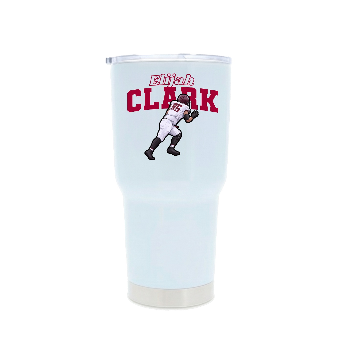 30oz Stainless Steel Tumbler — Name Arch in White
