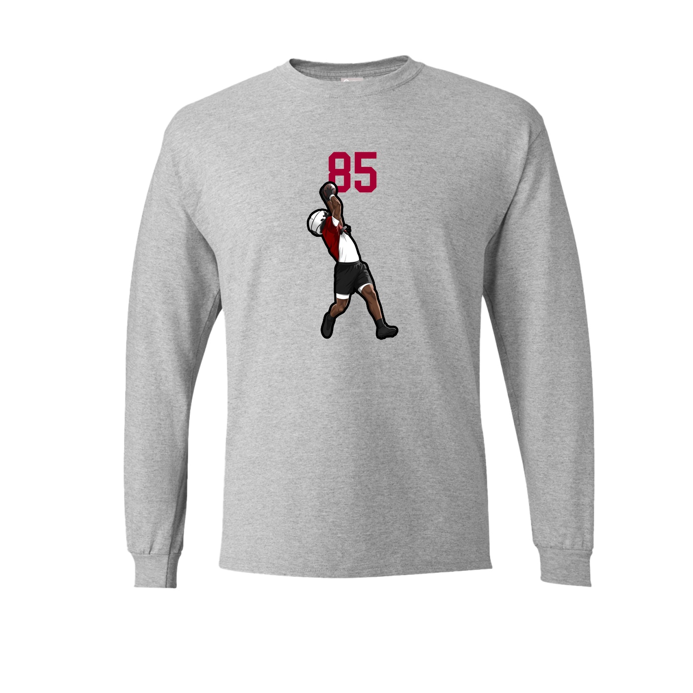 Long Sleeve Tee — Number Top in Grey