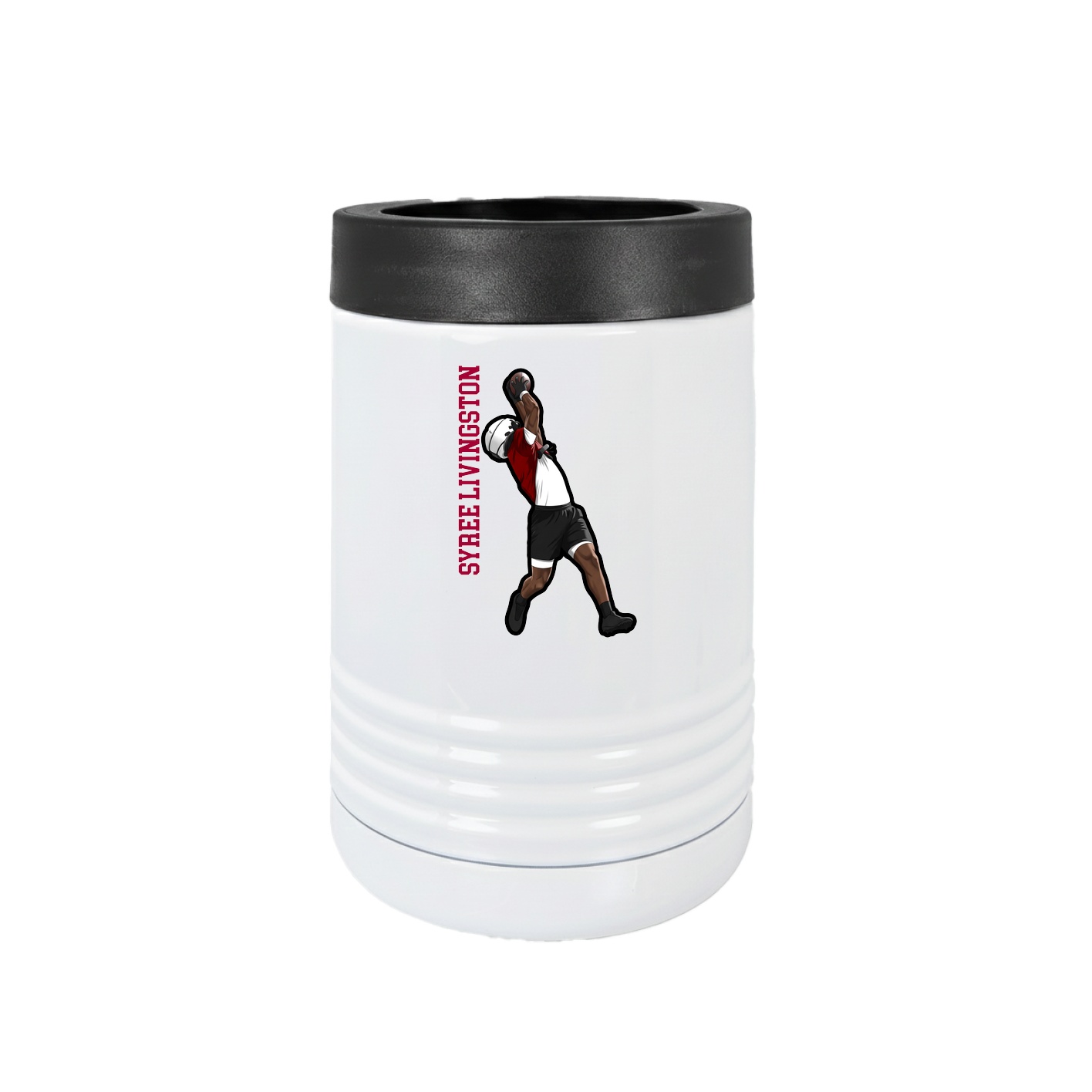 Beverage Holder — Name Vertical in White
