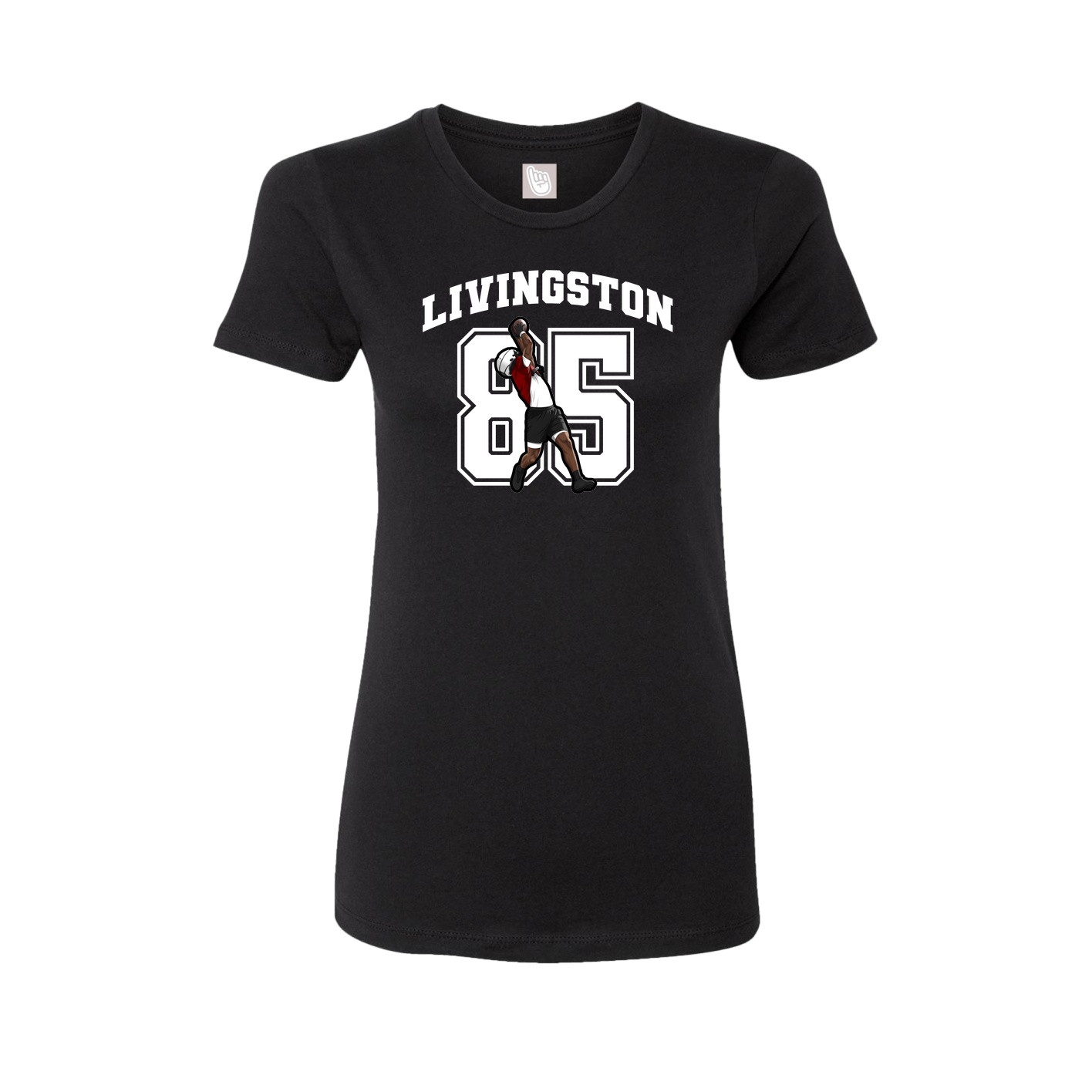 Fitted Women's Tee — Number in Black