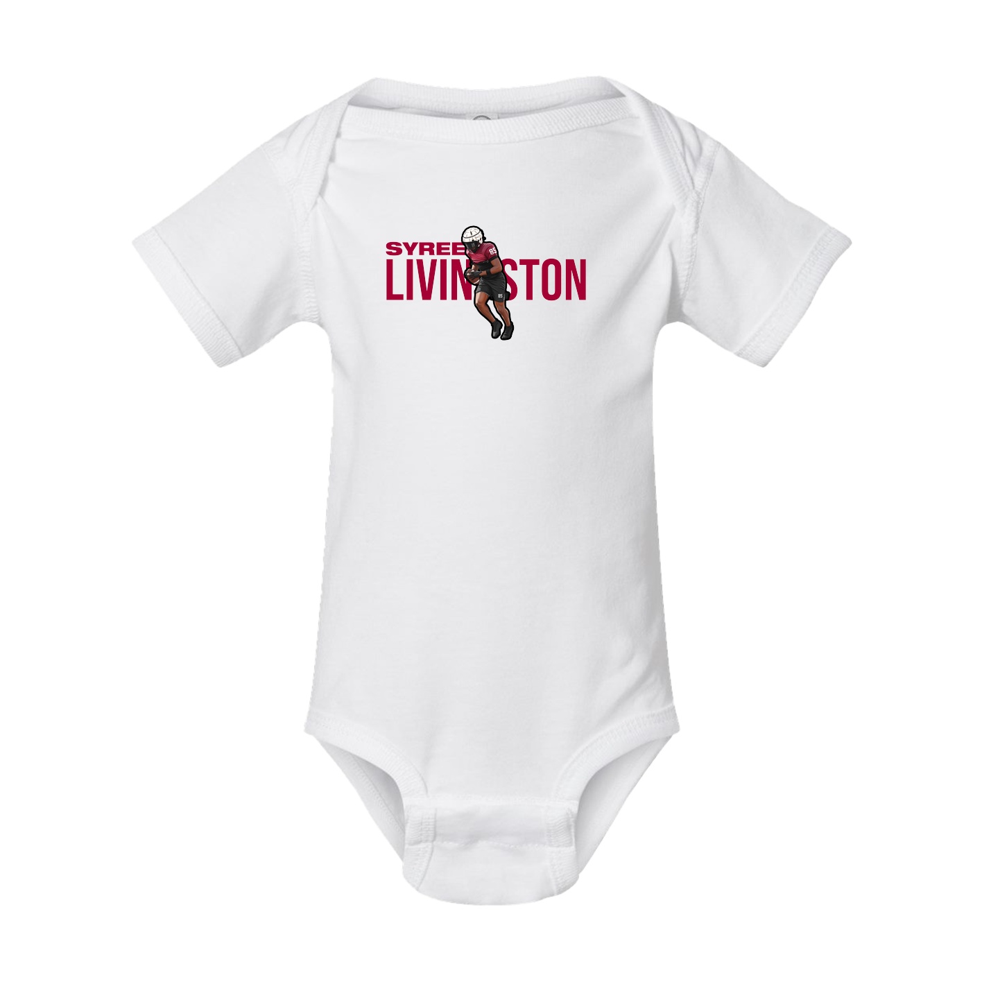 Baby Onesie — Player Name in White