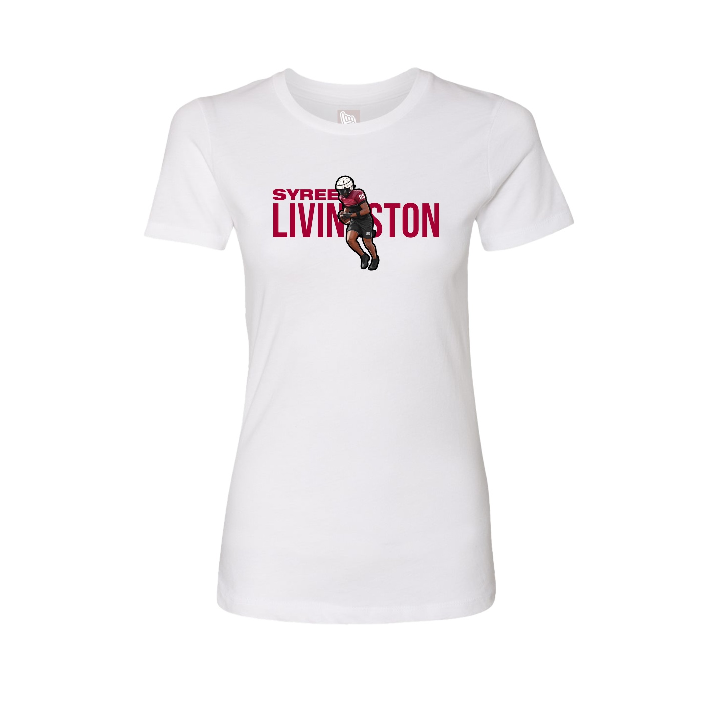 Fitted Women's Tee — Player Name in White