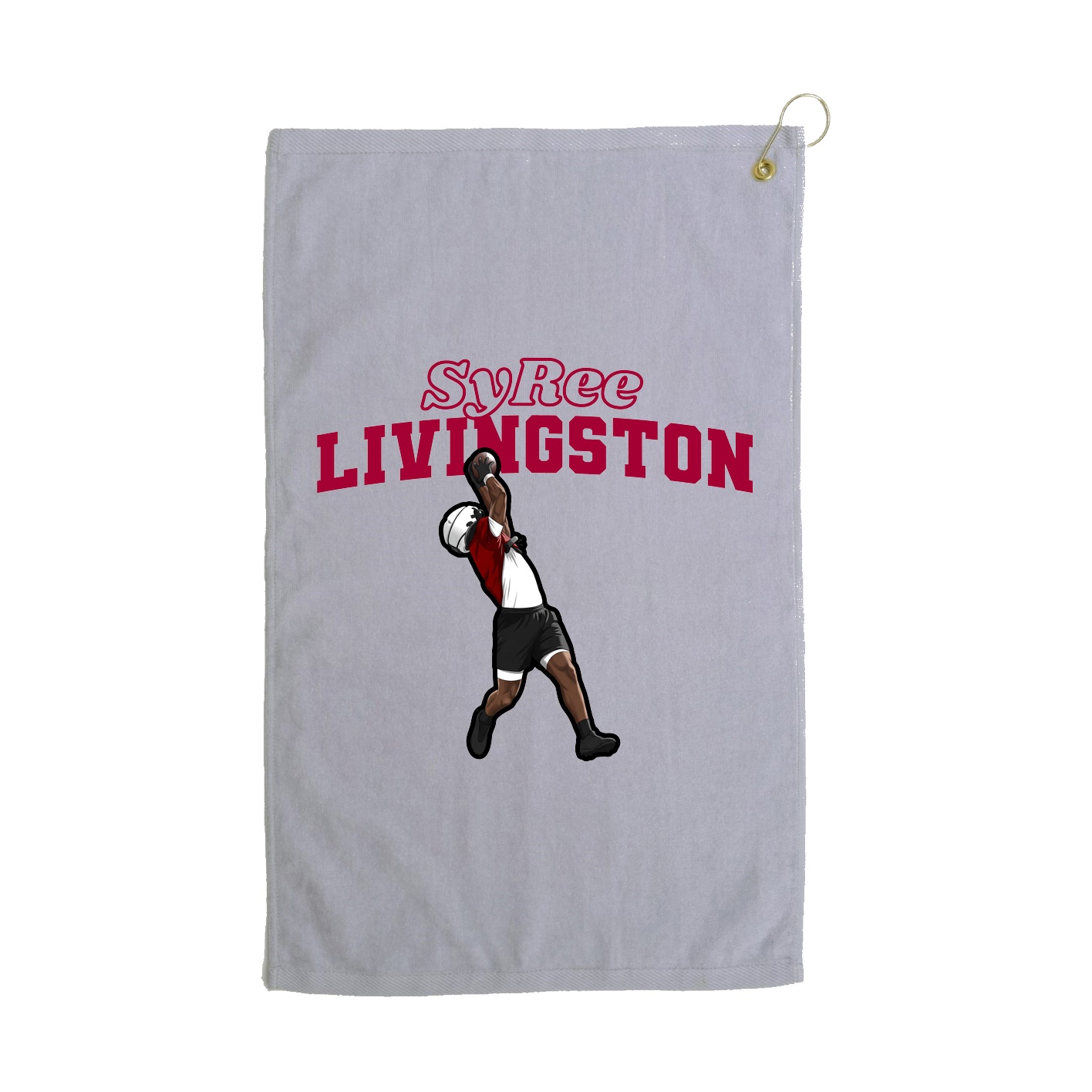 Golf Towel — Name Arch in Grey