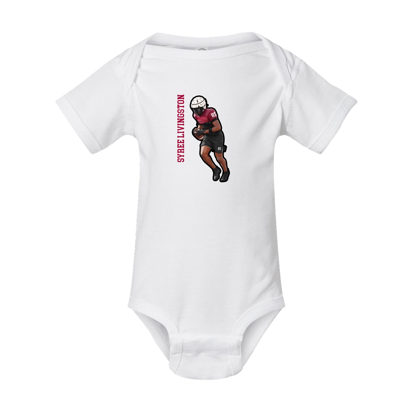 Baby Onesie — Name Vertical in White
