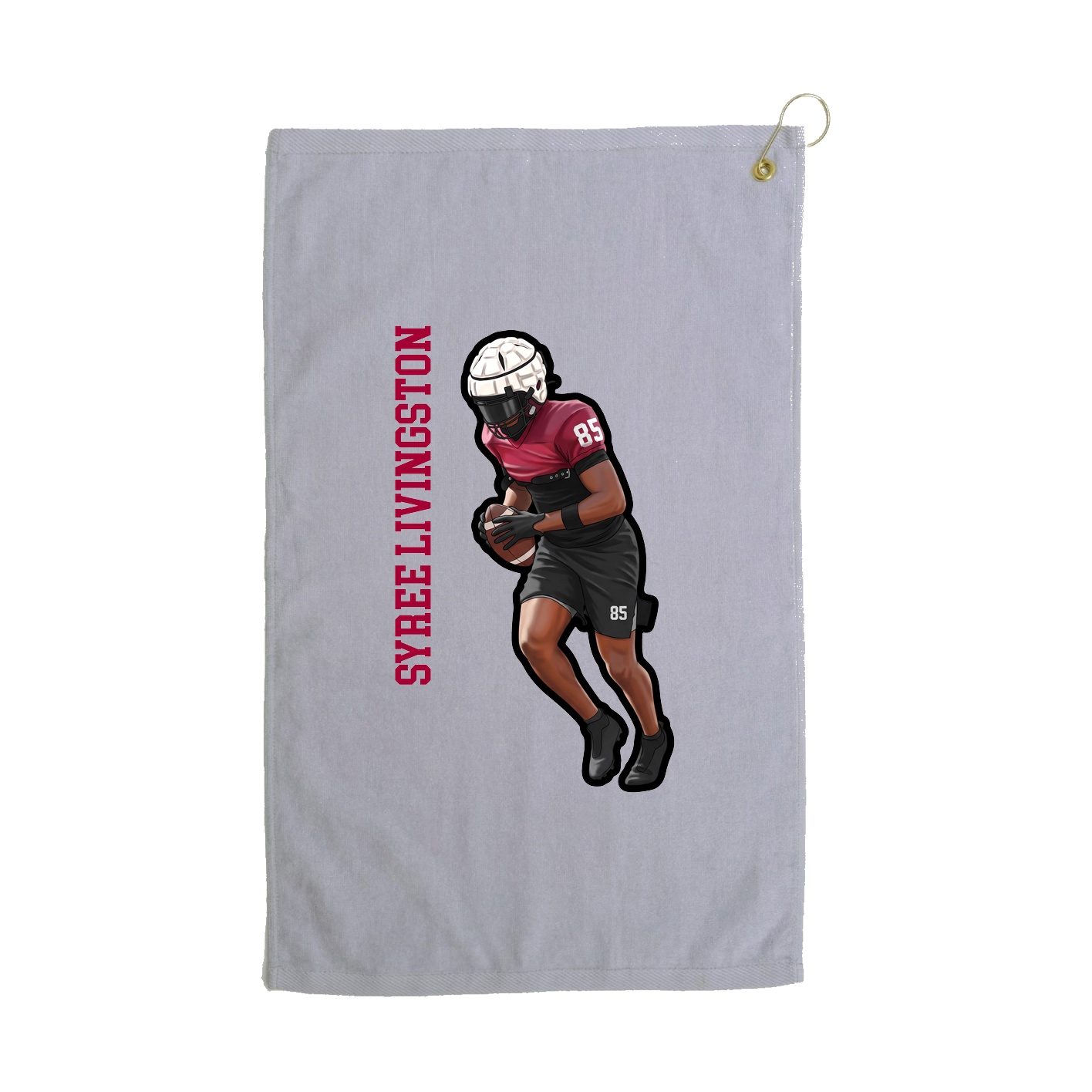Golf Towel — Name Vertical in Grey