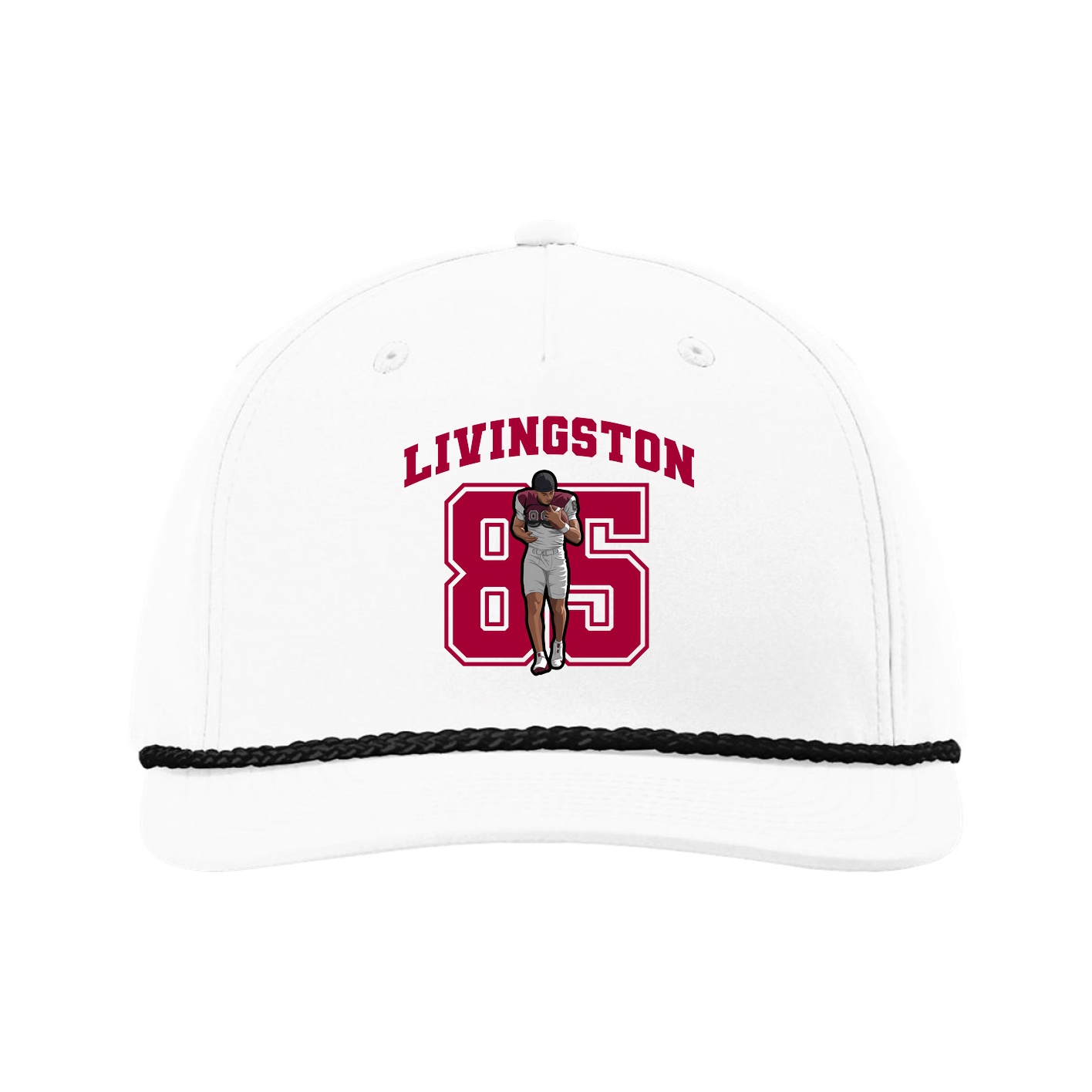 Five-Panel Classic Rope Cap — Number in White
