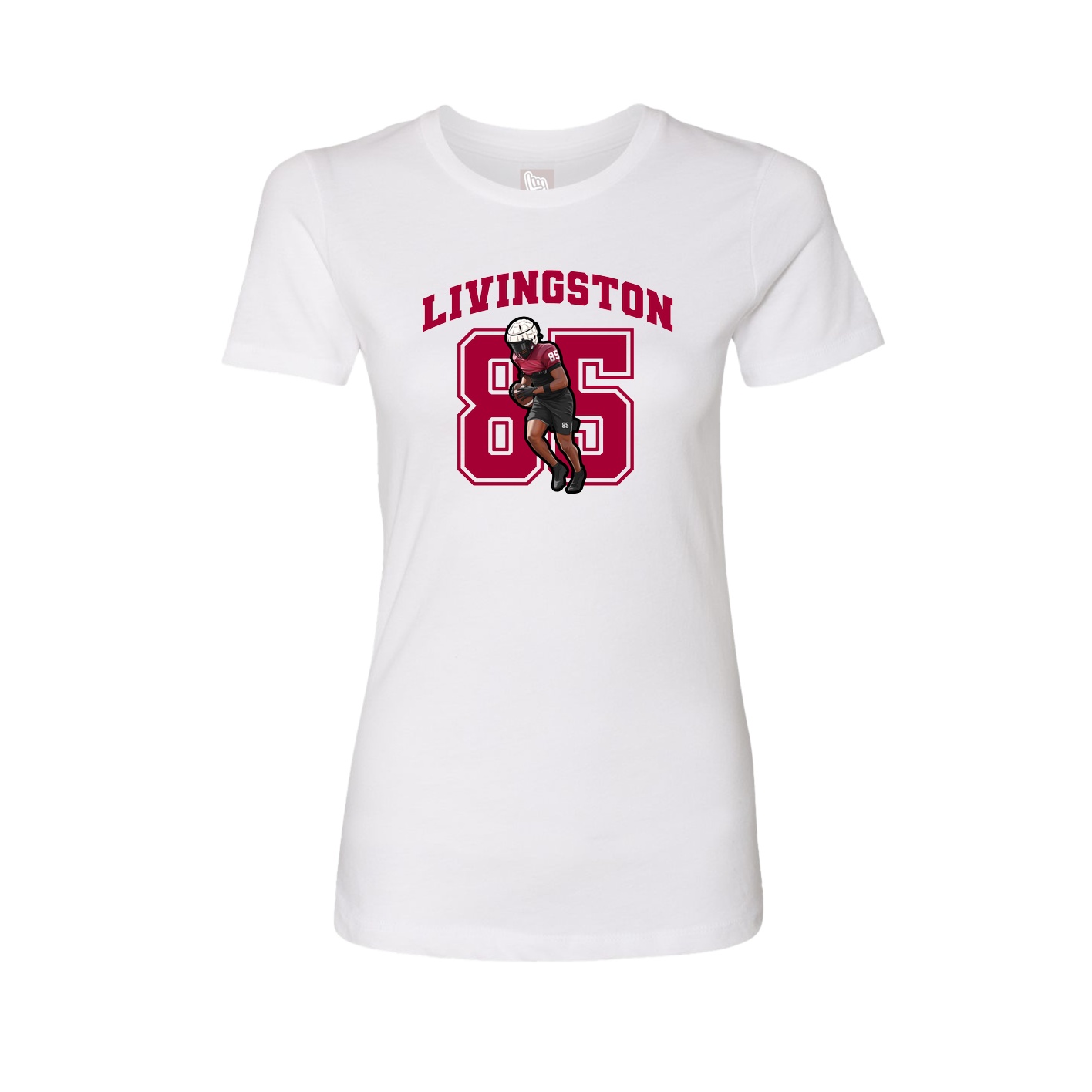 Fitted Women's Tee — Number in White