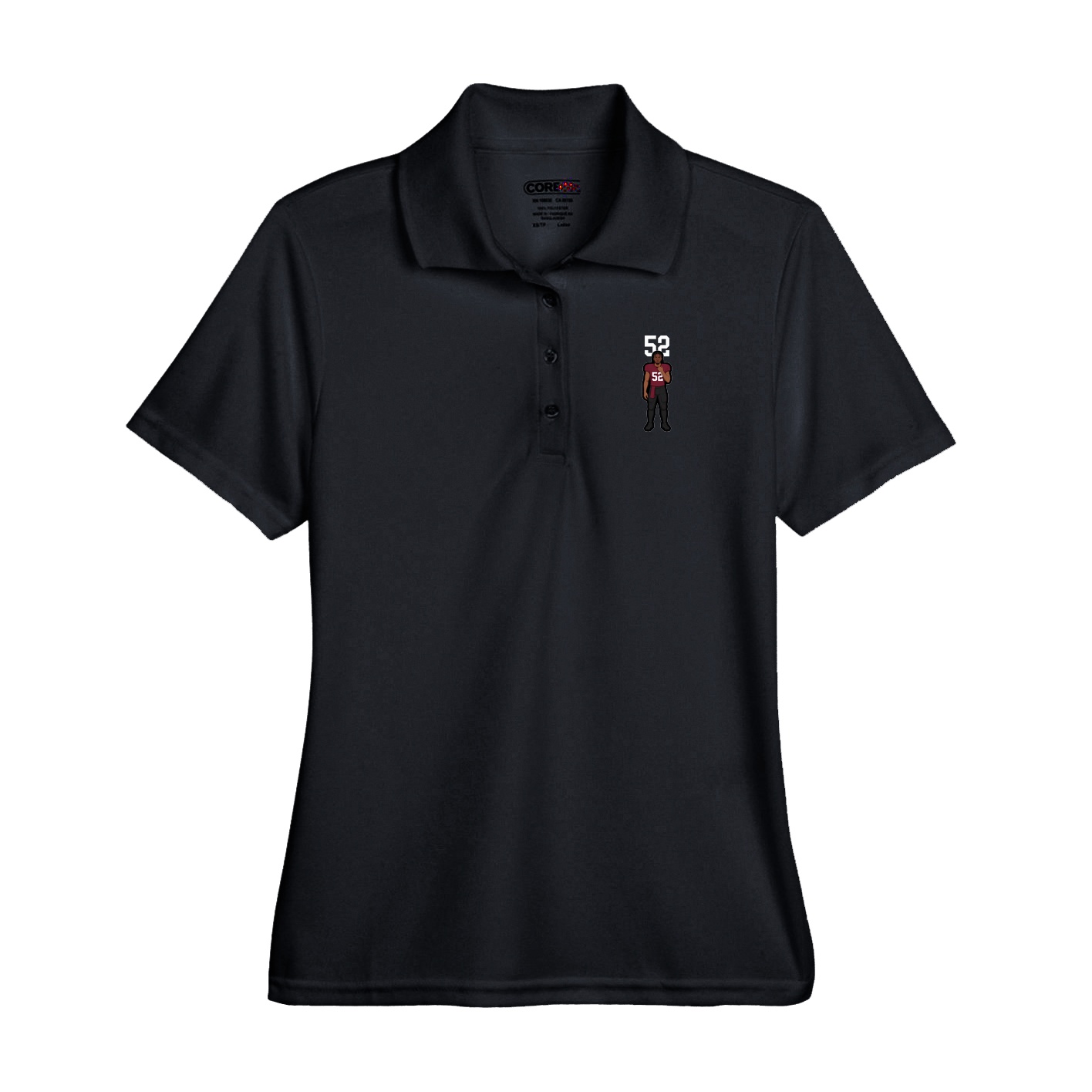Performance Polo — Number Top in Black