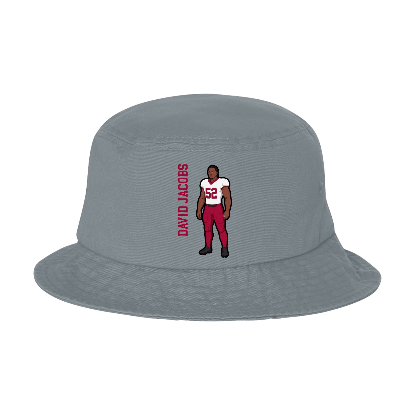Bucket Cap — Name Vertical in Grey