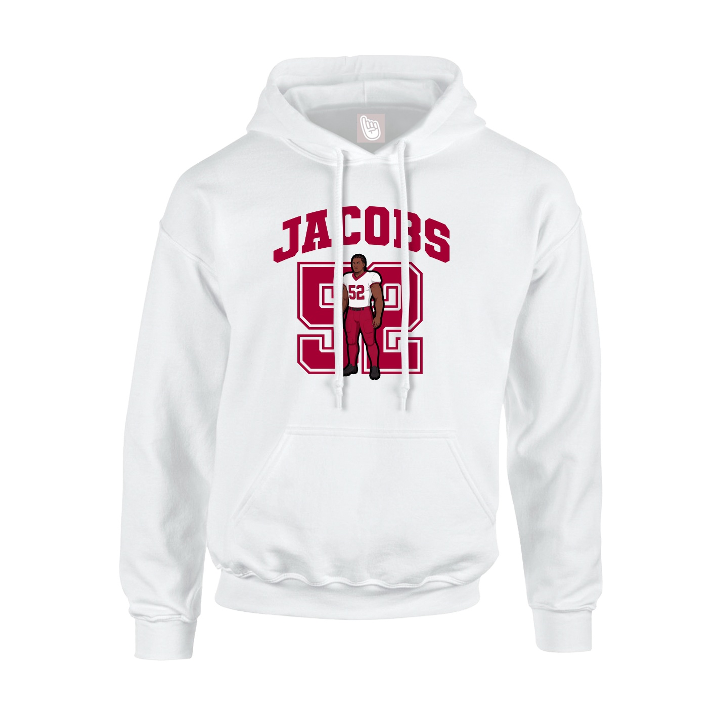 Hoodie — Number in White