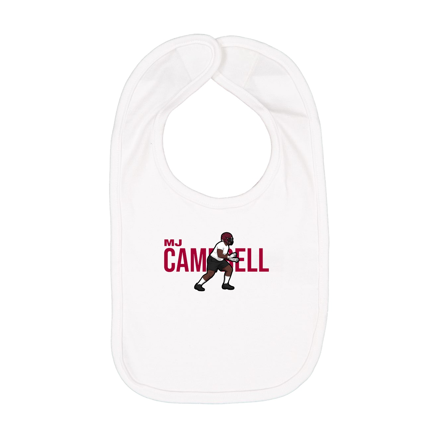 Infant Bib — Player Name in White