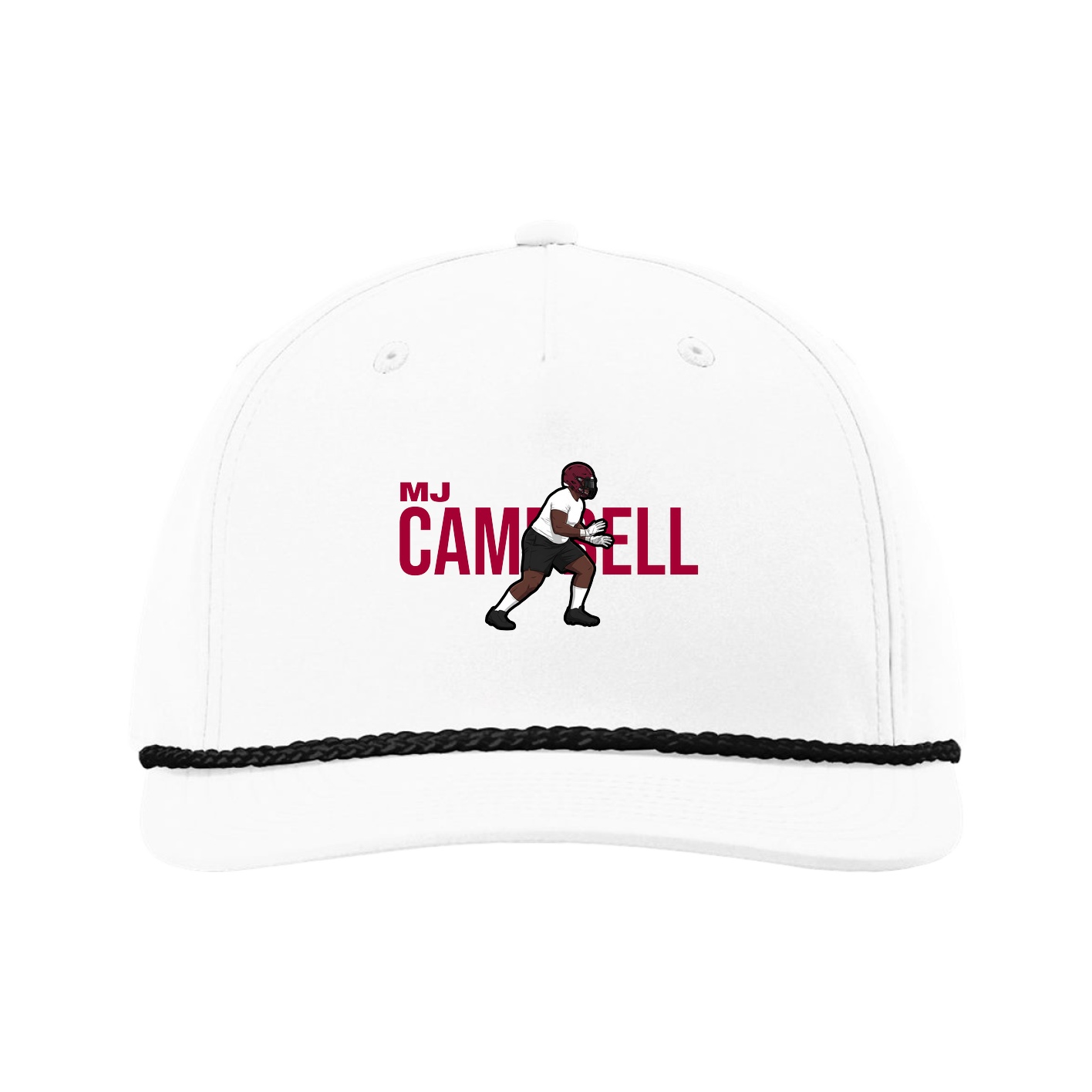 Five-Panel Classic Rope Cap — Player Name in White