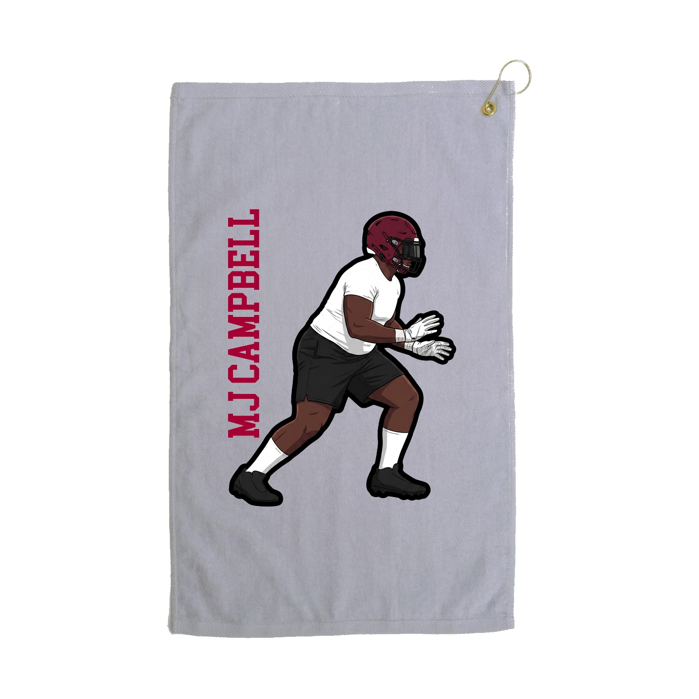 Golf Towel — Name Vertical in Grey