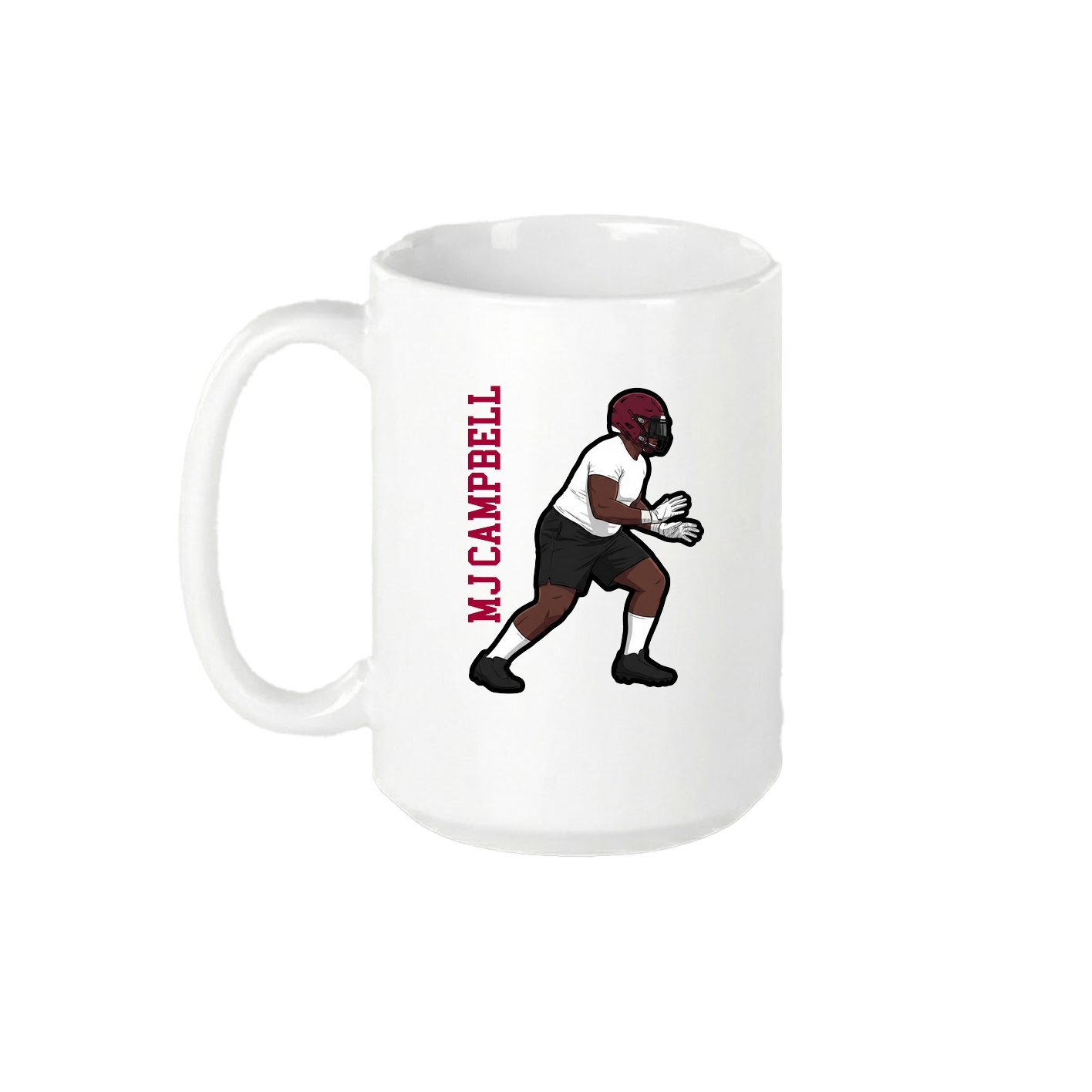 15oz Coffee Mug — Name Vertical in White