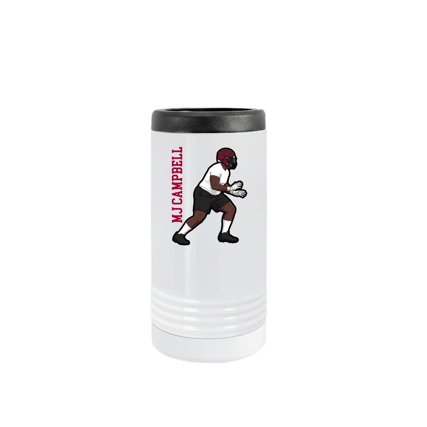 Slim Beverage Holder — Name Vertical in White