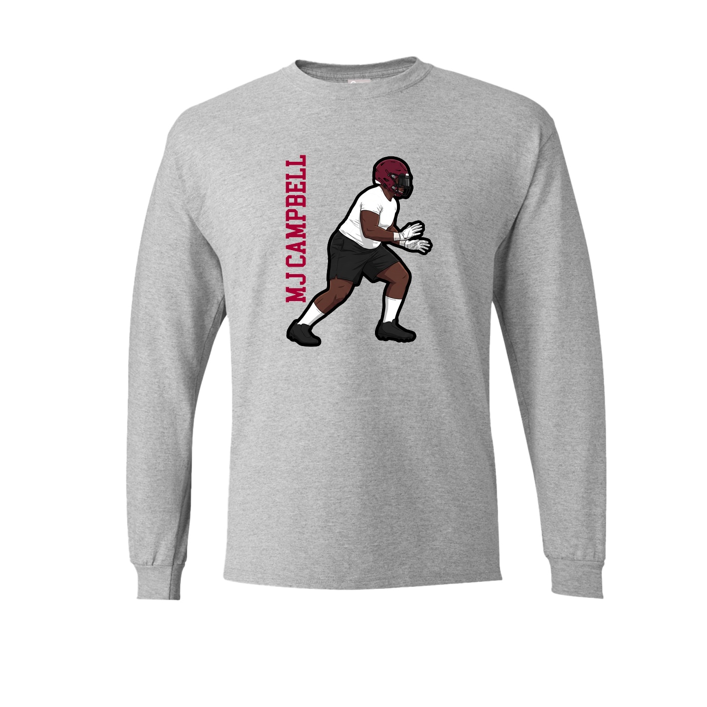 Long Sleeve Tee — Name Vertical in Grey