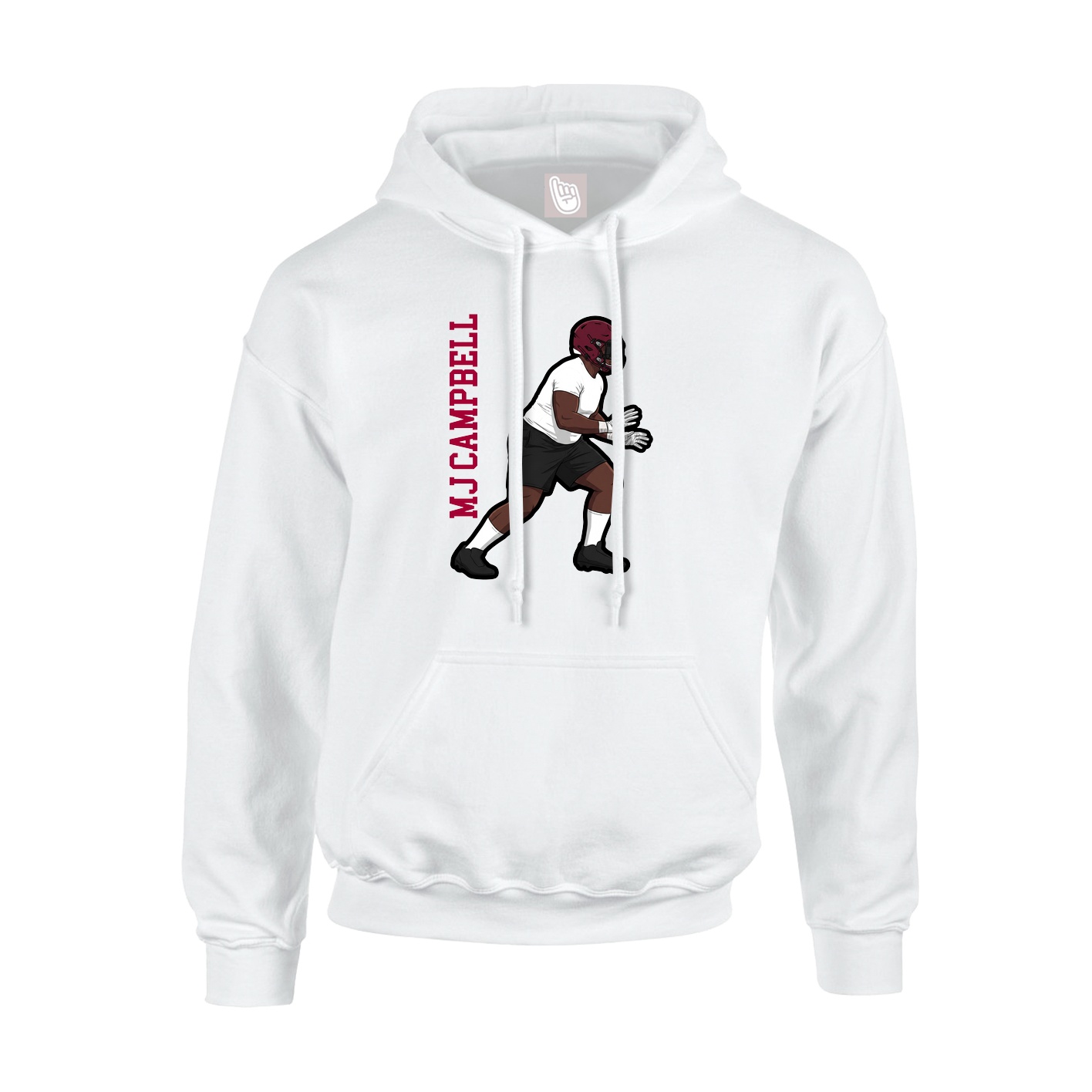 Hoodie — Name Vertical in White