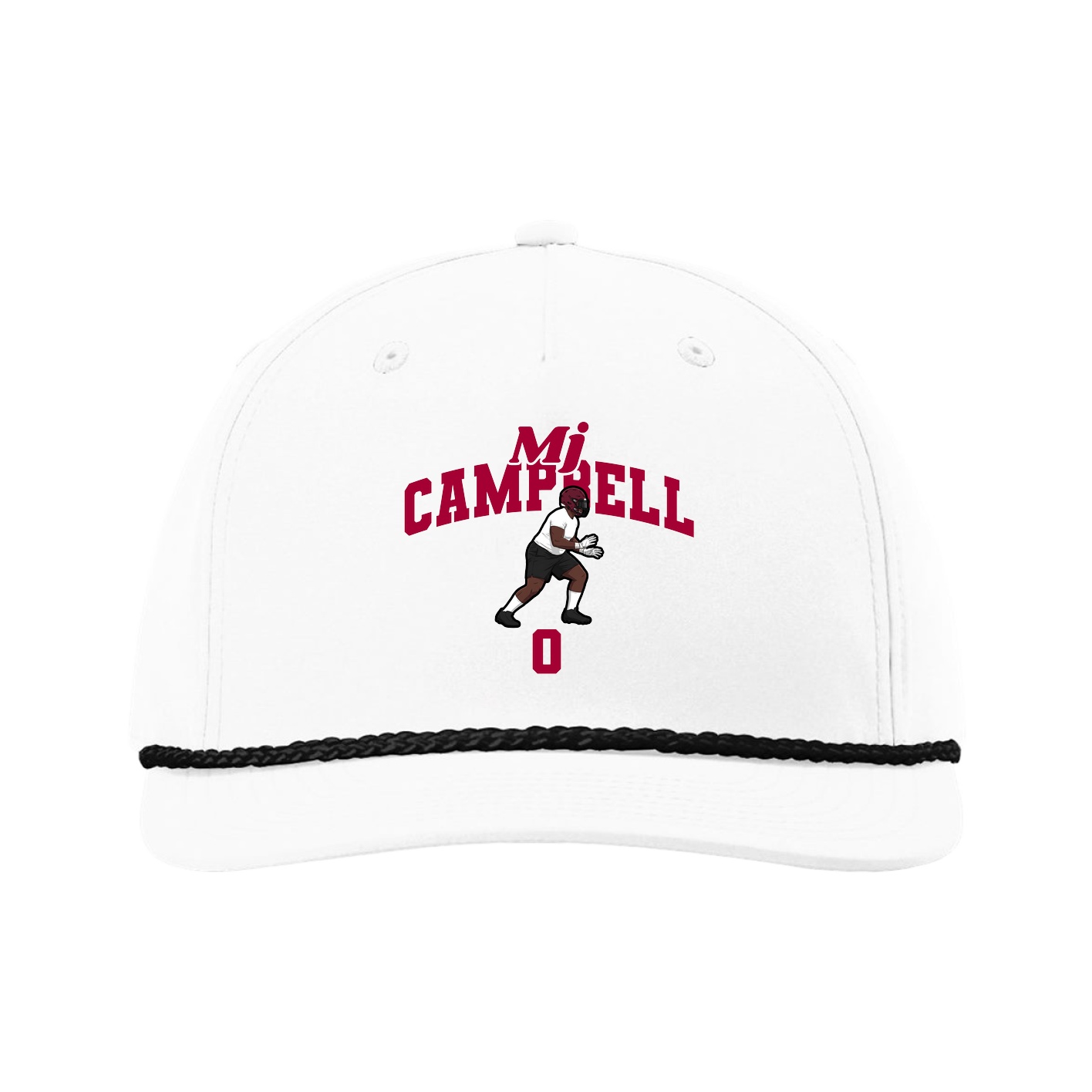 Five-Panel Classic Rope Cap — Signature Arch in White