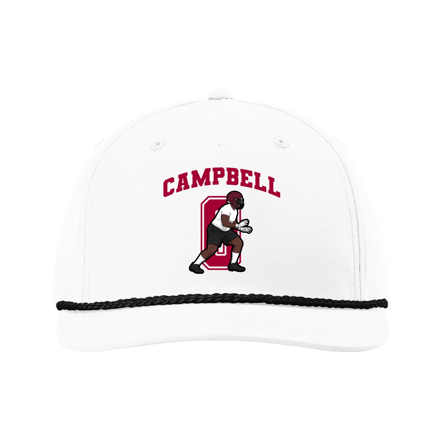 Five-Panel Classic Rope Cap — Number in White