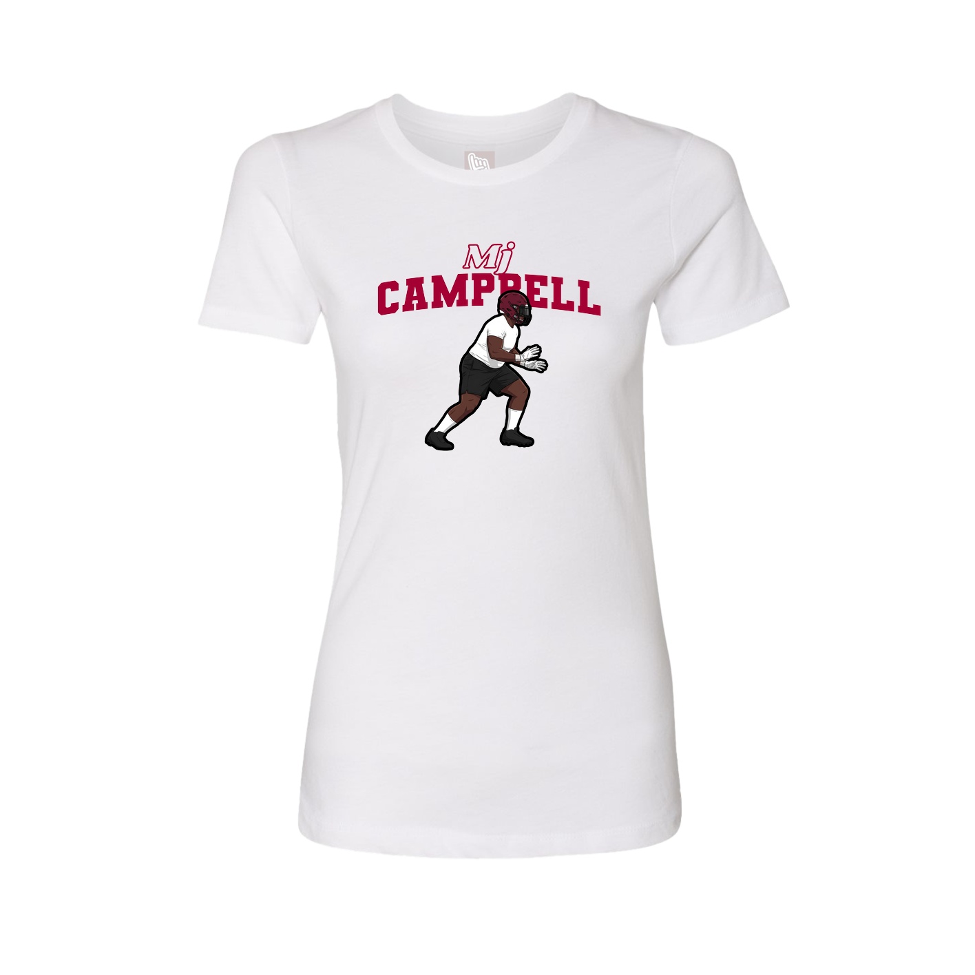Fitted Women's Tee — Name Arch in White
