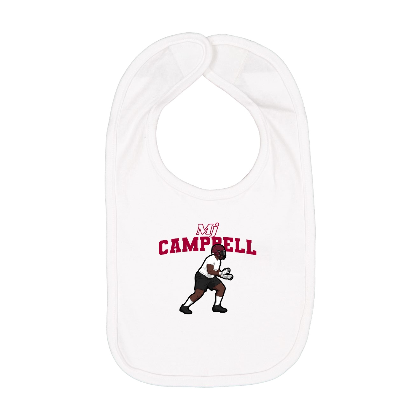 Infant Bib — Name Arch in White